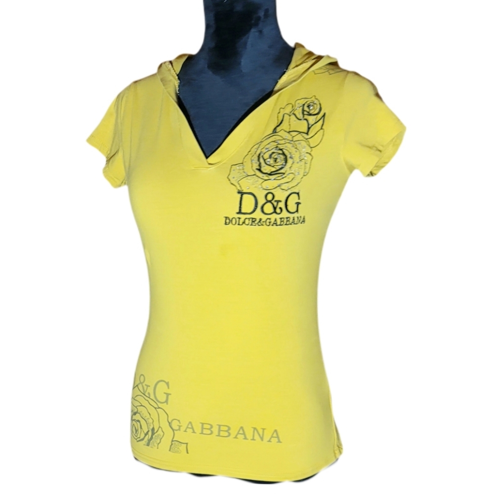 sSOLD D&G short-sleeve hoodie with Swarovski crystal accents t-shirt
